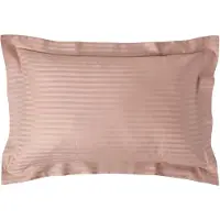 Homescapes kussensloop 48 x 74 cm Satijnen Streep met Opstaande Zoom - Taupe Beige 330 Draadtelling