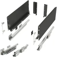 Sotech Ladesysteem JUNKER SLIM met Push to Open (antraciet, hoogte 167 mm, diepte 400 mm, belastbaar tot 35 kg) ladesysteem met 13 mm slanke ladeframes