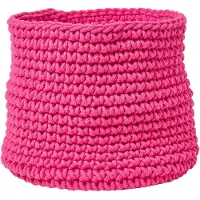 Homescapes Gebreide opbergmand, 100% katoen pink - 42 x 37 cm