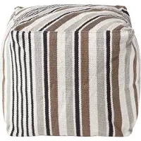 Homescapes Designer Kruk Poef Kubus Selam grijs wit - S