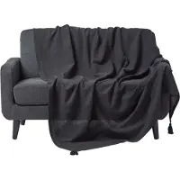 Homescapes Rajput sprei, 100% katoen, zwart, 255 x 360 cm