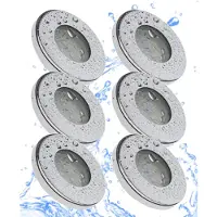 Trango Set van 6 IP65 inbouwspots 6729IP65-068MO gemaakt van gepolijst RVS incl. 6x 5 Watt 3000K warm wit Ultra Flat LED Module voor Badkamer, Douche, Plafondspots, Plafondlamp Badkamerlamp