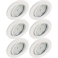 Trango Set van 6 inbouwspots 6729-066MOSD in wit mat rond incl. 6x 5 Watt 3-traps dimbaar Ultra Flat LED Module Bulb 3000K Warm Wit, Inbouwlamp, Plafondspot, Plafondlamp
