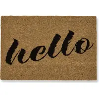 Homescapes - Kokos deurmat hello 40x60 cm - antislip stofmat