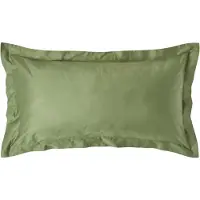 Homescapes Biologisch Kussensloop 50x90 cm met Sierrand – Mosgroen – 100% Egyptisch Katoen Satijn – Draaddichtheid 400