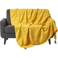 Homescapes Rajput sprei, 100% katoen, geel, 255 x 360 cm
