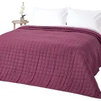 Homescapes 100% katoenen gewatteerde sprei, paars/lila, 150 x 200 cm