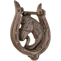 Homescapes Deurklopper paard hoefijzer bruin 558g