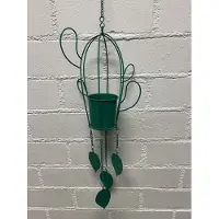 Impuls Metalen plantenhanger "cactus" - Groen - 46x17x0.5cm - Plant / pot accessoires