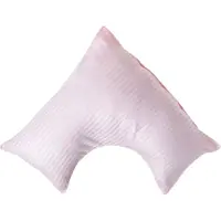 Homescapes Satijn Streep Katoen V-Kussensloop - Roze - 100% Egyptisch Katoen - 330TC - 38 x 76 cm