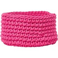 Homescapes Gebreide opbergmand, 100% katoen pink - 37 x 21 cm