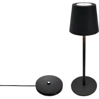 Trango LED Tafellamp Draadloze 2017-03AC Antraciet Batterij Oplaadbaar incl. USB-C Laadstation Touch Traploos dimbaar 3W 2700K Warm Wit IP44 Tafellamp voor Slaapkamer Tuin Restaurant Bar Terras