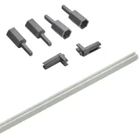 Sotech Synchronisatiestang voor JUNKER SLIM ladesysteem met push-to-open-functie (lengte 1200 mm, op lengte in te korten, wit/grijs, voor ladehoogte 84 mm)