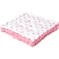 Homescapes zitkussen roze harten 50 x 50 x 10 cm