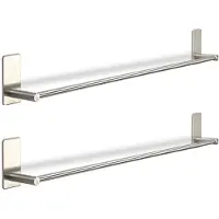 Sotech 2 stuks hakenlijst Talida RVS, lengte: 735 mm, zelfklevend incl. 3 S-haken voor keuken en badkamer