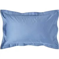 Homescapes Luxe Satijn Kussensloop 50x75 cm met Sierrand – Staalblauw – 100% Egyptisch Katoen – Draaddichtheid 1000