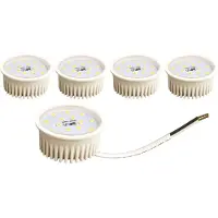 Trango Set van 5 MO15SD*5 Ultra Flat 5Watt 3 Niveaus Dimbare LED Module 3000K Warm Wit voor Vervanging GU10 & MR16 Halogeenlampen, voor inbouwspots, plafondspots, inbouwspots, plafondspots, spots