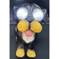 Impuls Polyresin solarlamp " hond met LED ogen" - meerkleurig - met 2 LEDs - Staand model - hoogte 13 x 12 x 10 cm - staand model - Tuindecoratie - Tuinverlichting