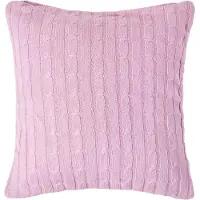 Homescapes Roze kabelgebreide kussenhoes 100% katoen 45 x 45 cm