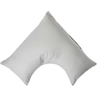 Homescapes Percale Katoen V-Kussensloop - Zilvergrijs - 100% Egyptisch Katoen - 200TC - 38 x 76 cm