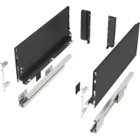 Sotech Lasysteem JUNKER-SLIM anthraciet Hoogte: 167 mm Diepte: 550 mm stressbestendig tot 40 Kg Soft-Close La met 13 mm smalle ladebakken