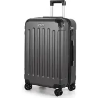 TAN.TOMI Reiskoffer Medium - 65L - Koffers -Trolley Koffer - Reiskoffer met wielen - Cijferslot - Lichtgewicht & Stevig - Donkergrijs