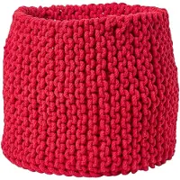 Homescapes Gebreide opbergmand, 100% katoen, rood, 42 x 37 cm