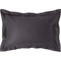 Homescapes Luxe Satijn Kussensloop 50x75 cm met Sierrand – Antracietgrijs – 100% Egyptisch Katoen – Draaddichtheid 1000