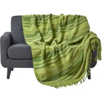 Homescapes Marokko sprei groene strepen, 225 x 255 cm