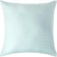 Homescapes Satijn Streep Katoen Kussensloop 80x80 cm – Aquablauw – 100% Egyptisch Katoen – Draaddichtheid 330