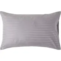 Homescapes Satijn Streep Katoen Kussensloop 50x75 cm – Zilvergrijs – 100% Egyptisch Katoen – Draaddichtheid 330