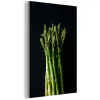 MuchoWow Aluminium schilderij 120x180 cm - Wanddecoratie metaal - Asperges - Felgroen - Metalen muurdecoratie woonkamer - Decoratie industrieel - Foto op dibond - Industriële accessoires slaapkamer