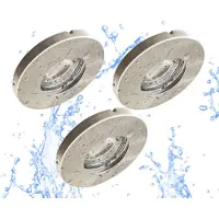 Trango Set van 3 IP65 inbouwspots 6729IP65-039M6KSD gemaakt van ALU geborsteld incl. 3x 5 Watt 3-traps dimbaar 6000K koel wit Ultra Flat LED Module, Buiten, Badkamer Plafondspot, Douche Plafondlamp