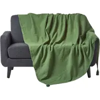 Homescapes Rajput sprei, 100% katoen, olijfgroen, 150 x 200 cm