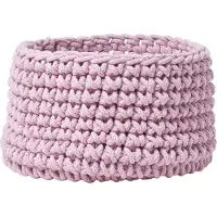 Homescapes Gebreide opbergmand, 100% katoen roze - 37 x 21 cm