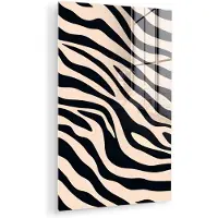 MuchoWow Glasschilderij 100x150 cm - Schilderij acrylglas - Zebraprint - Dynamisch - Roze - Foto op glas - Muurdecoratie woonkamer - Wanddecoratie slaapkamer - Schilderijen