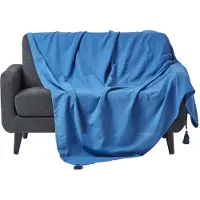 Homescapes Rajput sprei, 100% katoen, blauw, 255 x 360 cm