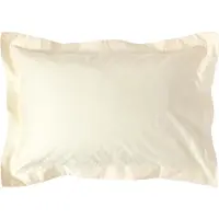 Homescapes Luxe Satijn Kussensloop 50x75 cm met Sierrand – Crème – 100% Egyptisch Katoen – Draaddichtheid 1000