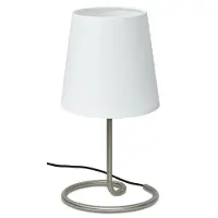Trango LED Nachtlampje 2018-05WL *WHITE* Tafellamp met stoffen kap in wit incl. 1x 5 Watt E14 LED lamp 3000K warm wit, lamp, vensterbanklamp, bedlampje voor slaapkamer