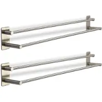 Sotech 2 stuks dubbele hakenlijst Talida RVS, lengte: 735 mm zelfklevend incl. 3 S-haken voor keuken en badkamer