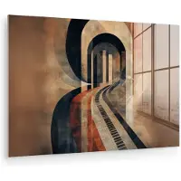 MuchoWow Glasschilderij 180x120 cm - Schilderij acrylglas - Piano - Toetsen - Abstract - Foto op glas - Muurdecoratie woonkamer - Wanddecoratie slaapkamer - Schilderijen