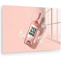 MuchoWow Glasschilderij 120x80 cm - Schilderij acrylglas - Bubbels - Rosé - Roze - Foto op glas - Muurdecoratie woonkamer - Wanddecoratie slaapkamer - Schilderijen