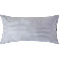 Homescapes Satijn Streep Katoen Kussensloop 50x90 cm – Zilvergrijs – 100% Egyptisch Katoen – Draaddichtheid 330