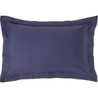 Homescapes Kussensloop 50x75 cm met Rand (Oxford) – Marineblauw – 100% Egyptisch Perkal Katoen – 200 TC