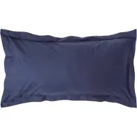 Homescapes Kussensloop 50x90 cm met Rand (Oxford) – Marineblauw – 100% Egyptisch Perkal Katoen – 200 TC