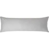 Homescapes Kussensloop 50x140 cm voor Lichaamskussen – Zilvergrijs – 100% Egyptisch Perkal Katoen – 200 TC