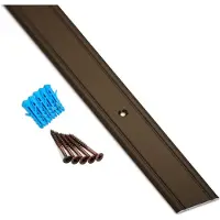 Sotech 1 stuk Overgangsrail Cross van aluminium brons geanodiseerd 1000 x 30 x 2 mm Overgangsprofiel geperforeerd incl. schroeven & pluggen Vloerrail