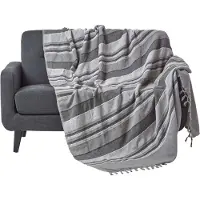 Homescapes Marokko sprei, grijze strepen, 255 x 360 cm