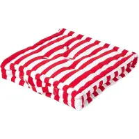Homescapes zitkussen brede strepen rood 40 x 40 x 10 cm