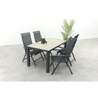 Hartman Milaan/Nola verstelbare tuinset 160x90 cm. - Antraciet/Houtlook